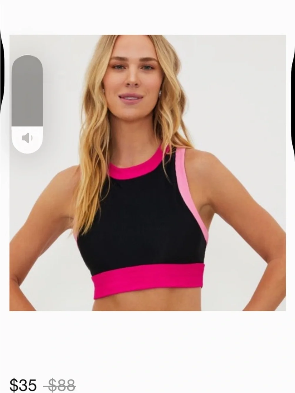 Beach Riot Gwen Colorblock Active Set Pink Black Size M Sports Bra Leggings